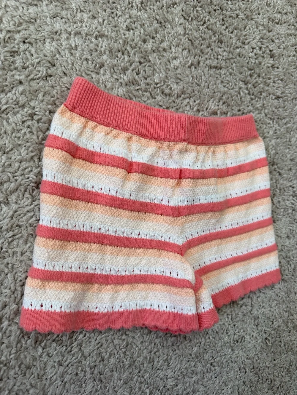 Baby GAP Toddler Coral Striped Knit Shorts 2T